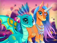 image Cute Unicorns And Dragons Puzzle